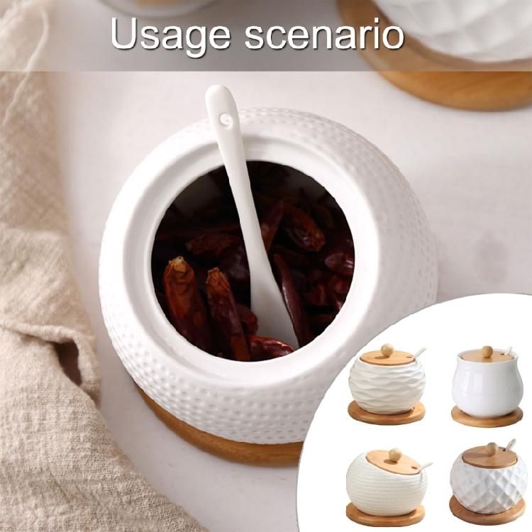 Versatile Kitchen Storage Ceramic Jars Kitchen Ceramic Canisters for Spices with Use Friendly Bamboo Lids