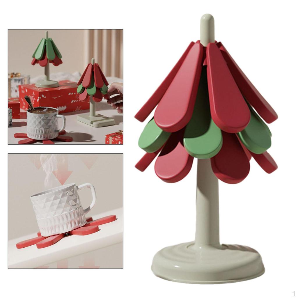 3 Pieces Folding Heat Insulation Pad Coaster Insulated Pot Holder for Utensils