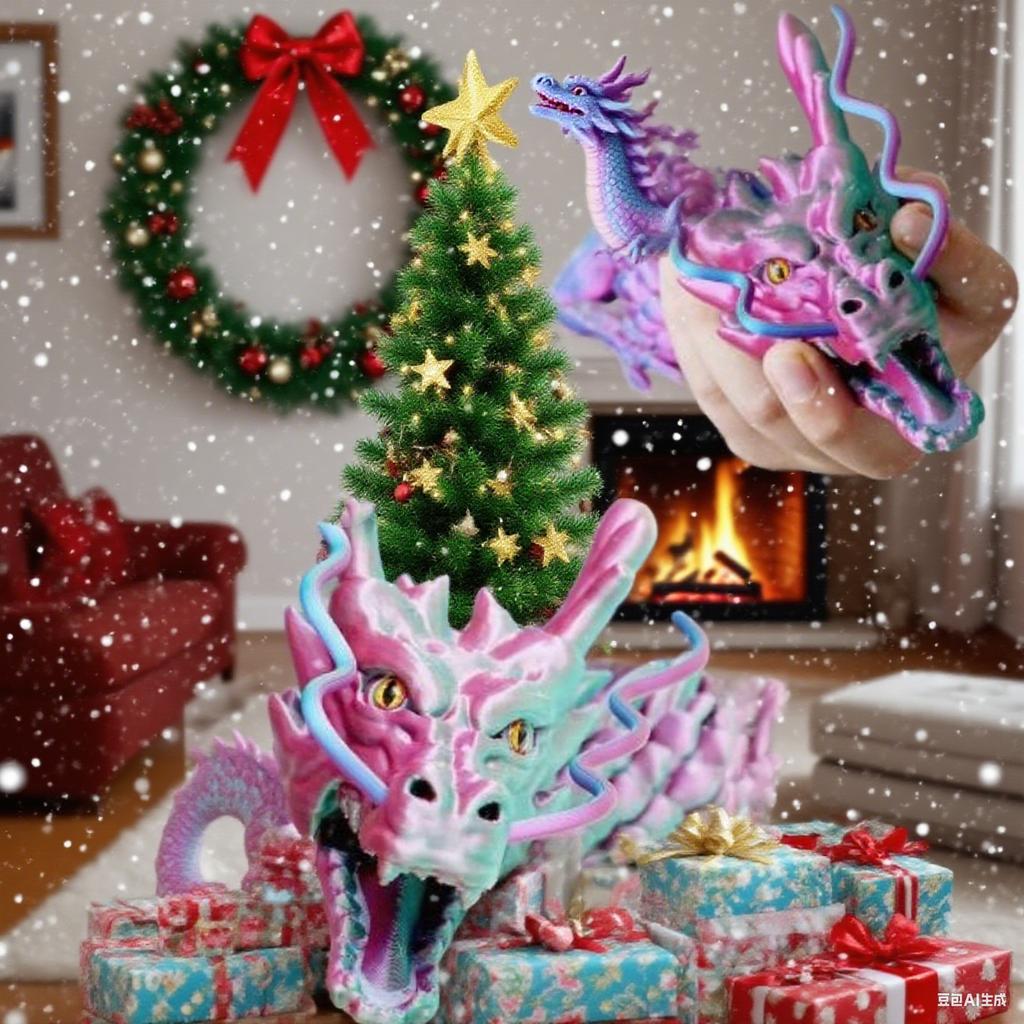 Home furnishings and decorations are worth collecting creative toy 60cm 3D printed Chinese dragon Full body joints that can move