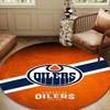 Edmonton Oilers Znak Kulatý Koberec do Obývacího pokoje, Ložnice, Herny, Koberec pod Židli, Kusový Koberec, Kruhový Koberec, Velký Velikost Dekorace Fanouška Vánoční dárek