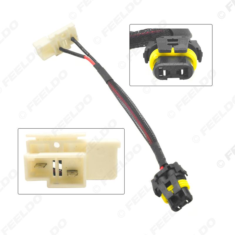 2Pcs Car LED HID Bulb Wire Headlight Plug Adapter For DENSO Black Ballast Socket To 9005 Car Light Cord Connector Wire Harness C