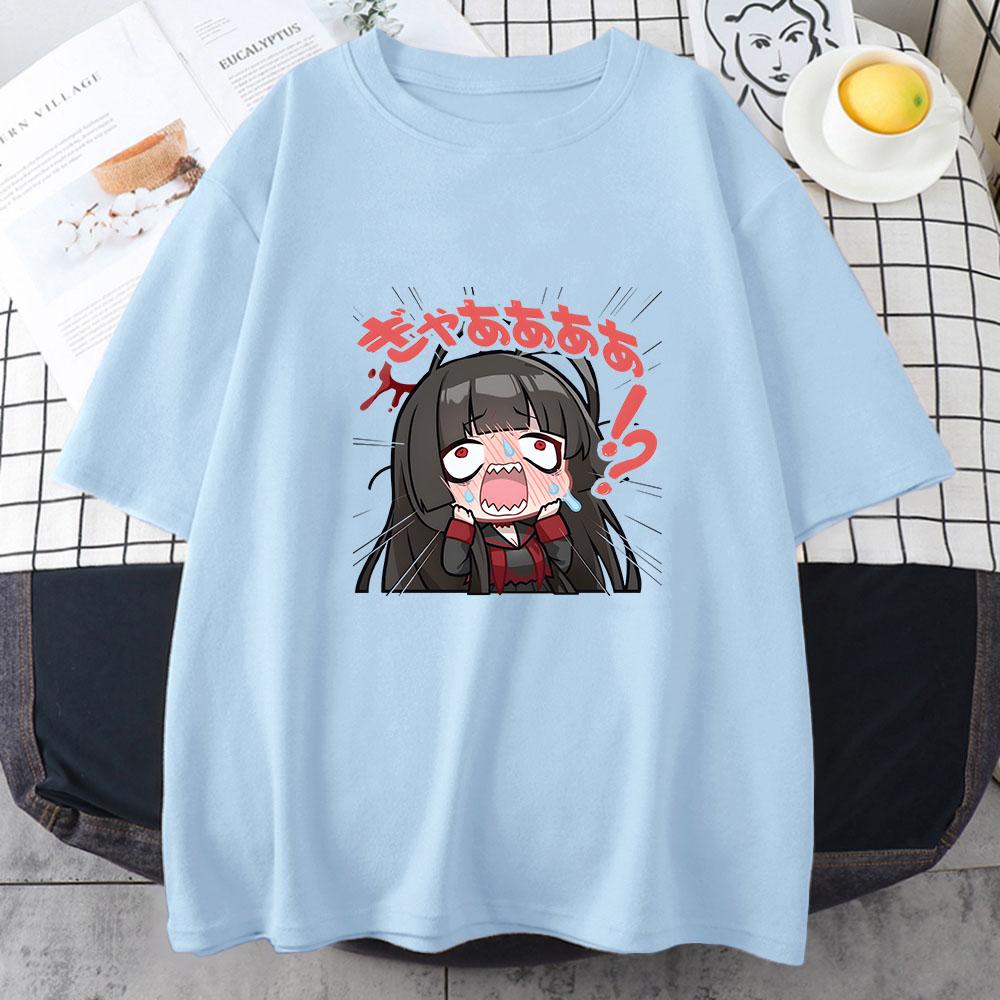 Blue Archive Tsurugi Shirts 100 Cotton Tshirt Print Anime Tshirt Summe Oneck Short Sleeve T Shirt Originality Unisex Clothes