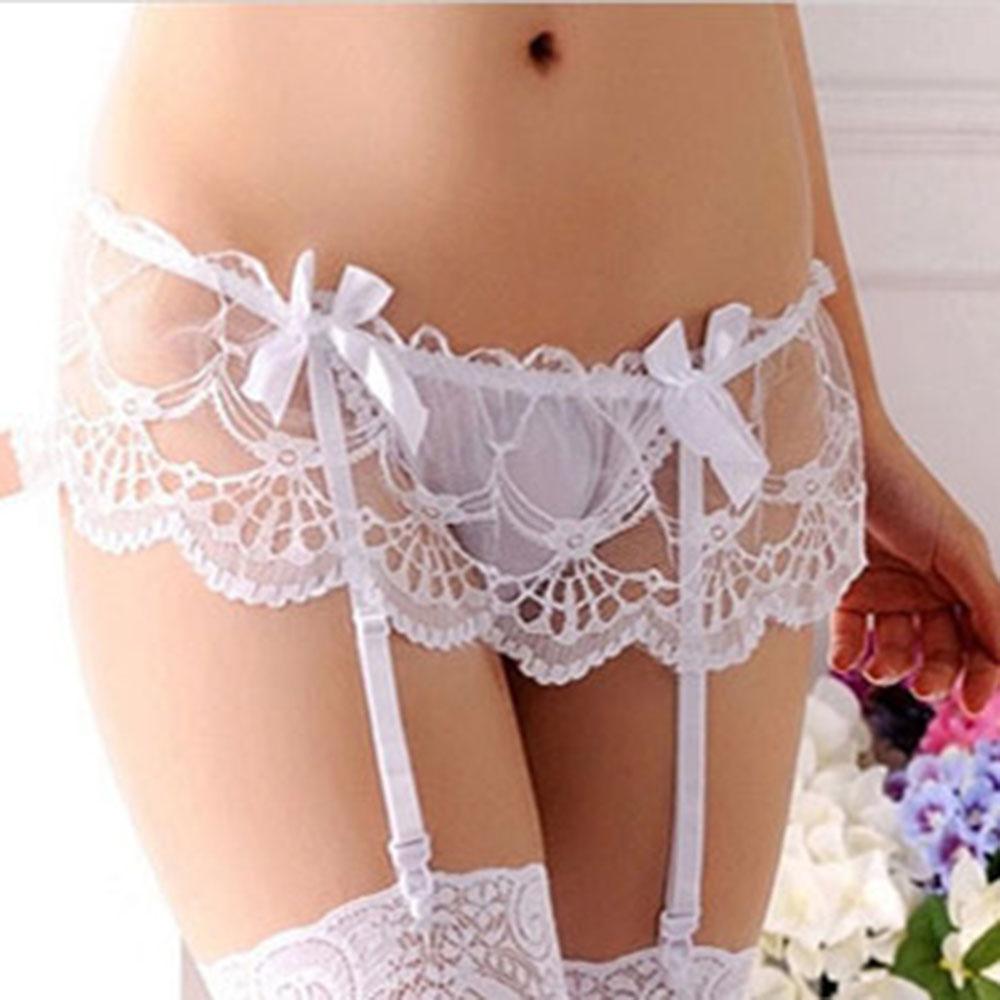 Lace Suspender Tights Sexy Lingerie Ultra Elastic Silk Stockings Pouch Sheath Underwear Sexy High Knee Stockings Women Sling
