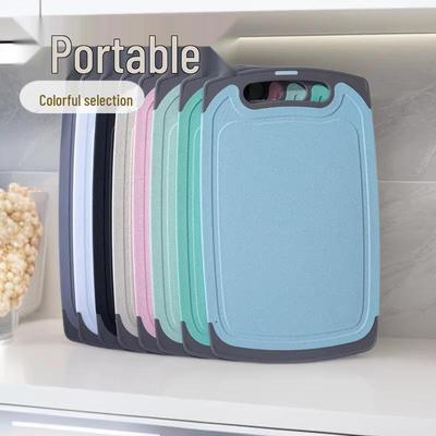 Double-Sided Non-Slip Wheat Straw Cutting Board with Wrapped Handle for Kitchen and Outdoor Use