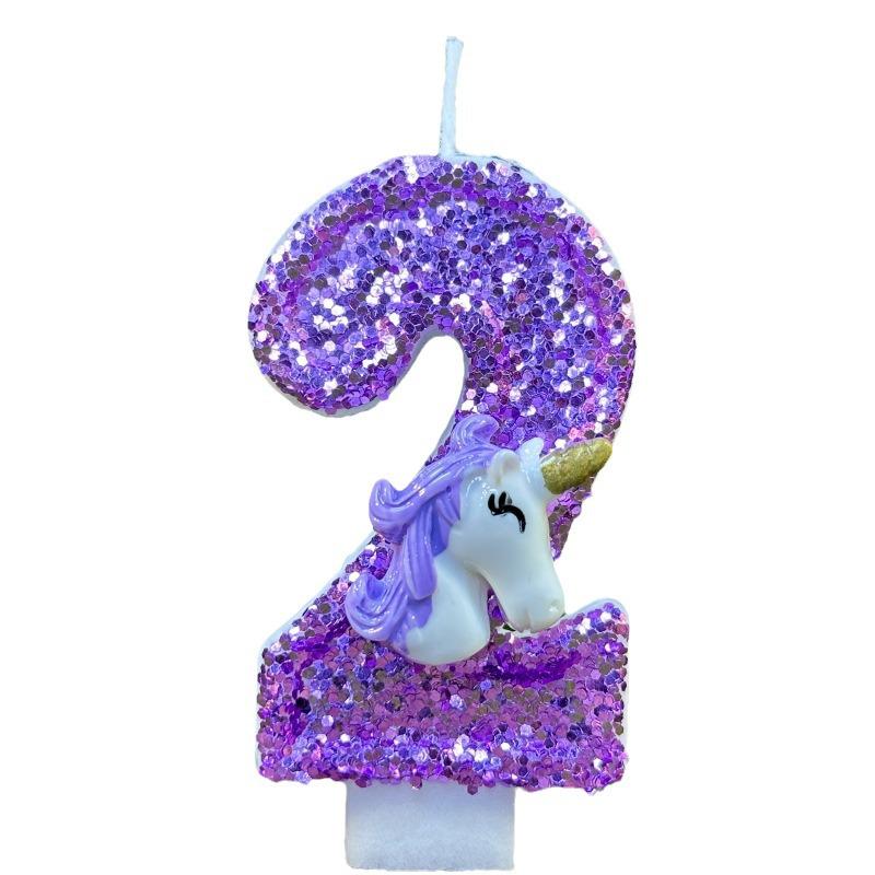 Creative Unicorn Birthday Cake Candle Decoration Kit