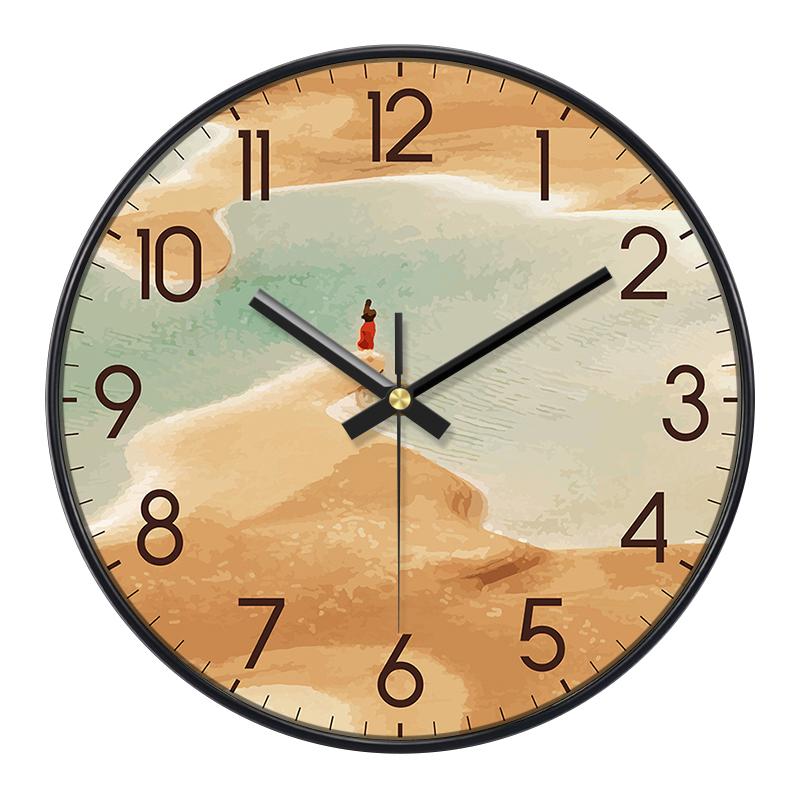 10/12 Inch Fashion Creative Wall Clock Silent Nordic Artist Living Room Bedroom Wall Watch Oil Painting Style Home Decoration