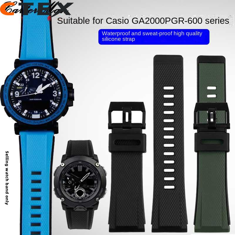 Gummiarmband für Casio G-SHOCK Achteckig GA 2000 GA-2000-1A2 PRG-600 Uhrband Wasserdichtes Silikon Sport Herren Armband Armband