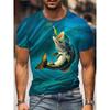 Fashion Men's Crew Neck Short Sleeve 3D Casual Color Printing Casual Short Sleeve Crew Neck T-Shirt