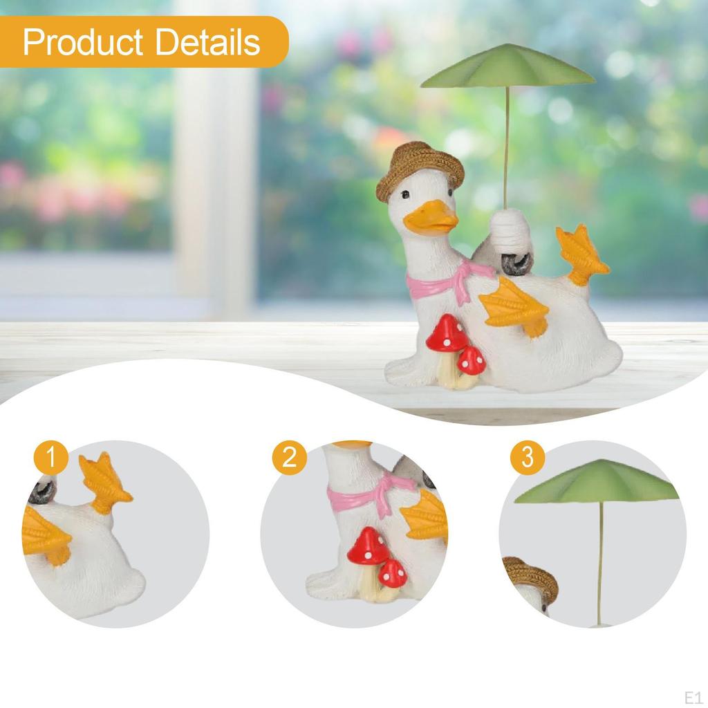 Garden Duck Statue Resin Sculpture Decor Unique Creative Ornament Figurine for Entrance