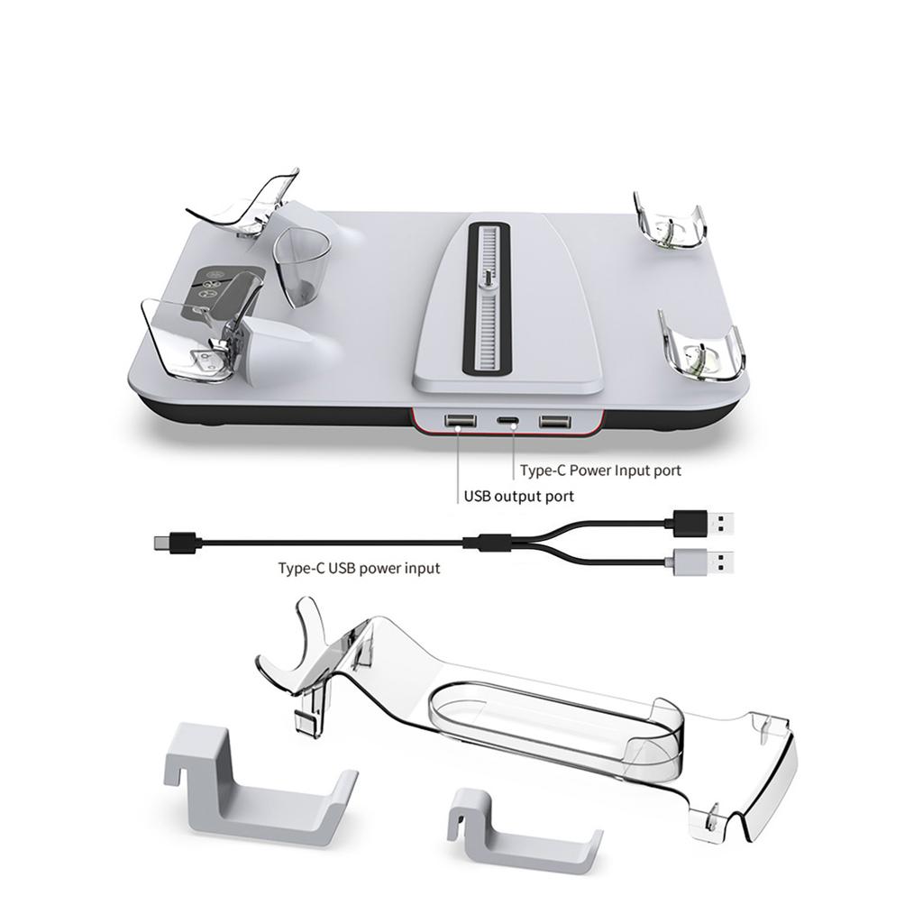 Handle Charging Dock Station Headset Bracket Cooling Base Multifunctional Game Controller Charger Stand for PS VR2/PS5