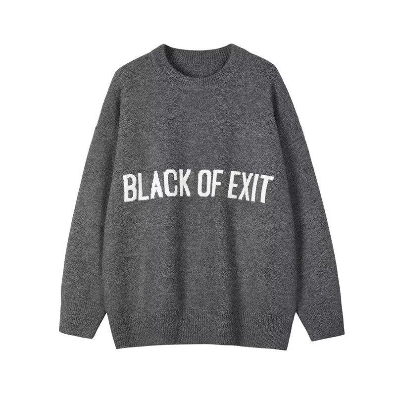 Men s Autumn/Winter Loose Fit Round Neck Knit Sweater - Korean High Street Style 2XL (145-155 lbs)