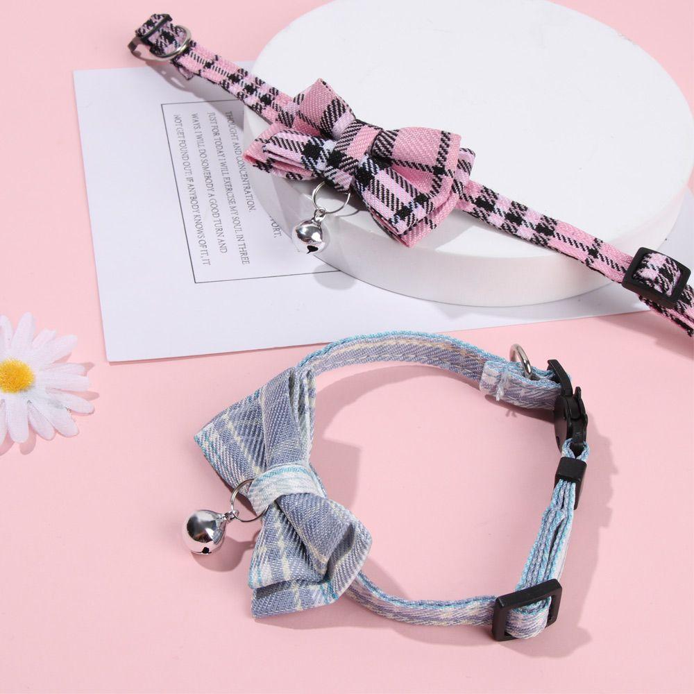 Collier Kittens Grid Collar with Bell Pet Supplies Kitten Collar Cats Collar Puppy Collar