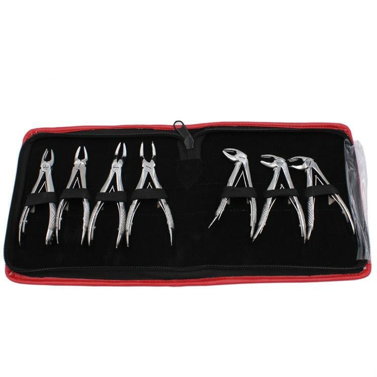 7pcs Childrens Stainless Steel Dental Extraction Forceps Pliers Kit Dental Surgical Tooth Extraction Forcep Pliers Kit