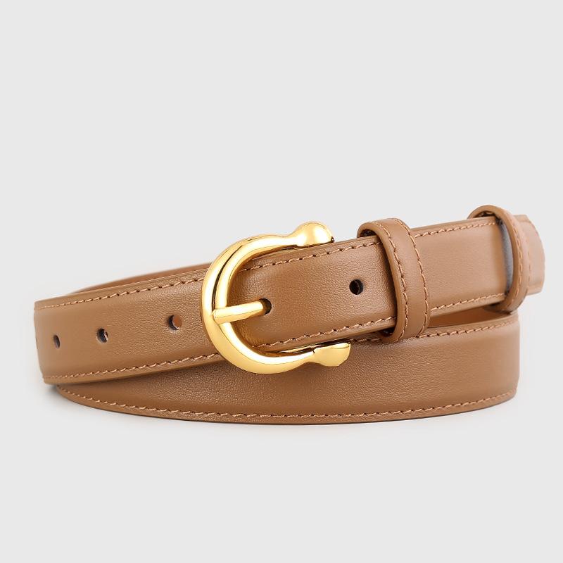 Sunshine Cabin With Artifact Leather Gold Buckle Women'S Jeans Belt Women