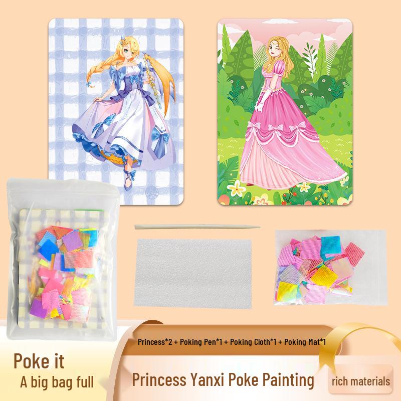 Princess Dress-up Sticker Book: DIY Poke-a-Dot Cartoon Coloring for Girls