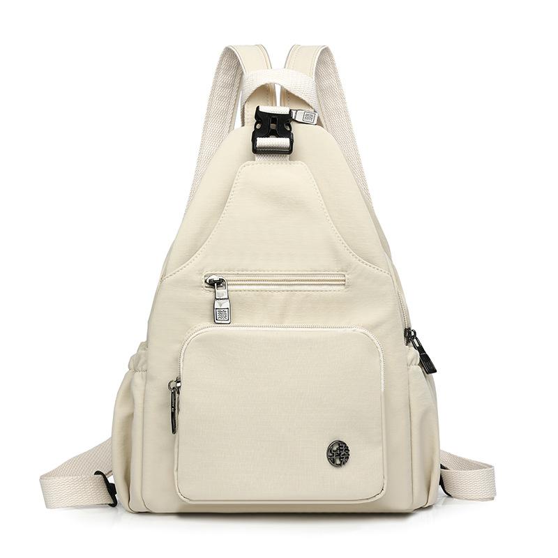 

Многофункциональный рюкзак женский нейлоновый кроссбоди нагрудная сумка бежевый