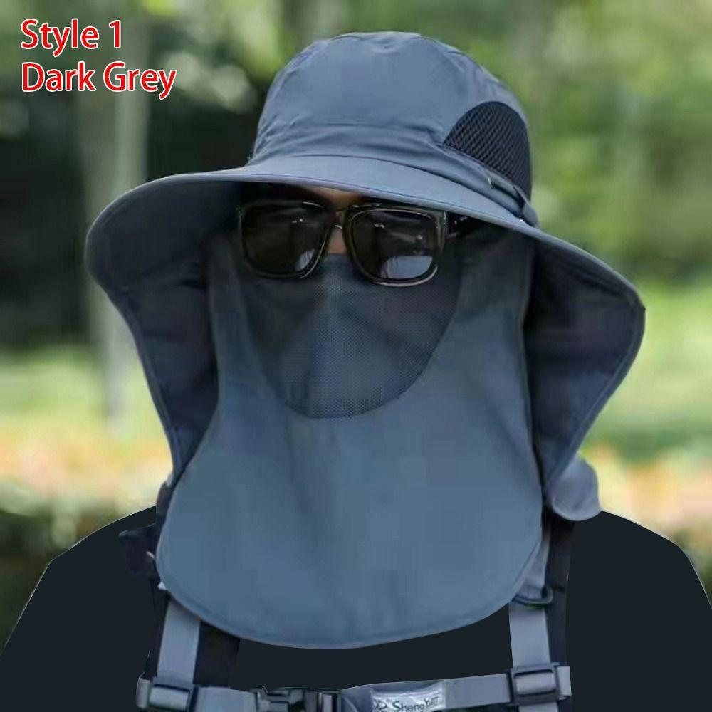 1Pcs Full Face Cover Fishing Hat Sun Cap Summer Hat Outdoor Anti UV Hiking Hat Women Men