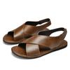 Men Minimalist Casual Leather Sandals Outdoor Casual Soft Bottom Sandals Genuine Leather Men Fashion Summer Breathable Sandals