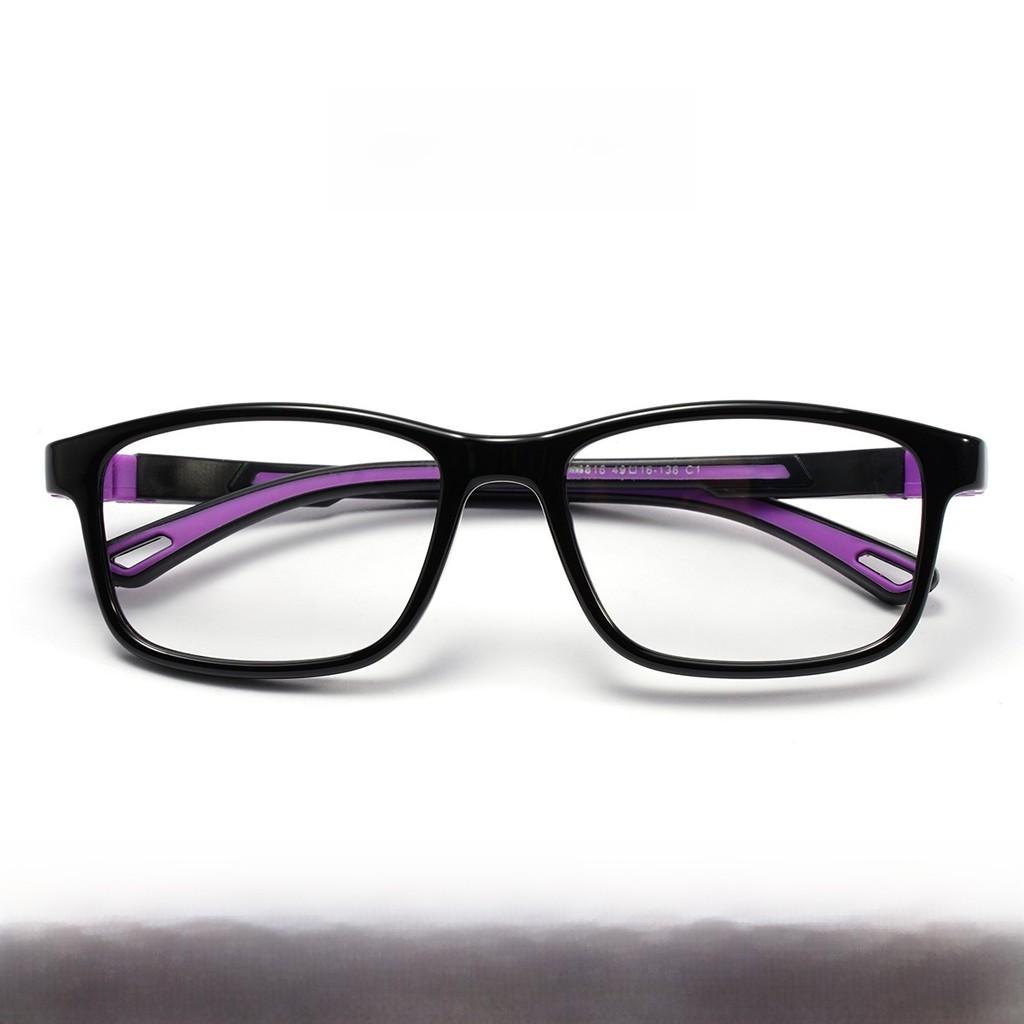 Children Tr90 Square Frame Eyeglasses With Clear Blue Lens For Kids And Teens Style1