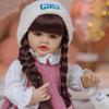 Cute Long Hair Rebirth Dolls Betty 22 Inch Full Vinyl Body Newborn Babies Doll Can Enter Water Lifelike Baby Girl Dolls Straight Let Kid Playmate  Toy