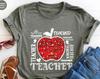 Cute Teacher Shirt, Apple Clothing, Kindergarten Teacher Graphic Tees, Back To School Tshirt, Teacher Appreciation Gift, First Day of School