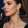 Elegant Fringe Hoop Earrings Flower Exaggerated Large Earrings Pendant Earrings  Stylish Occasions