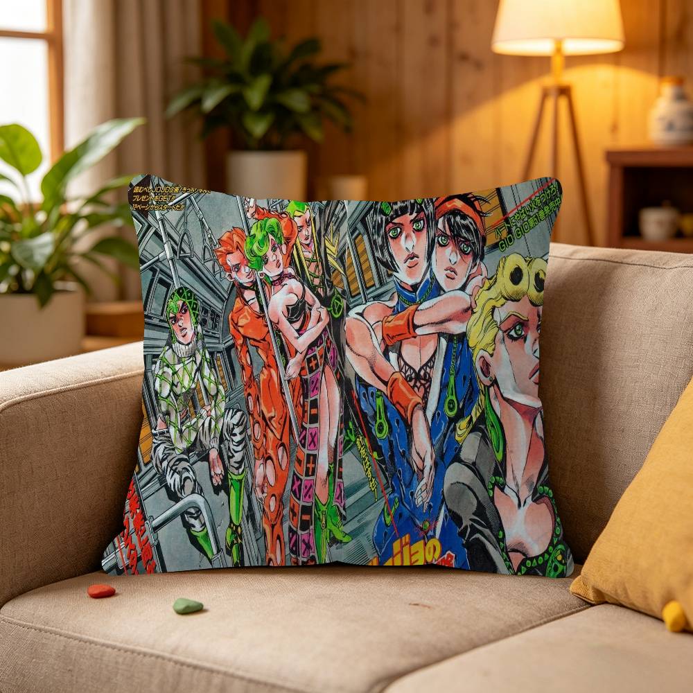 1PC Anime JoJo's Bizarre Adventure Cushion Cover Car Throw Pillow Case For Sofa Car Christmas Gift