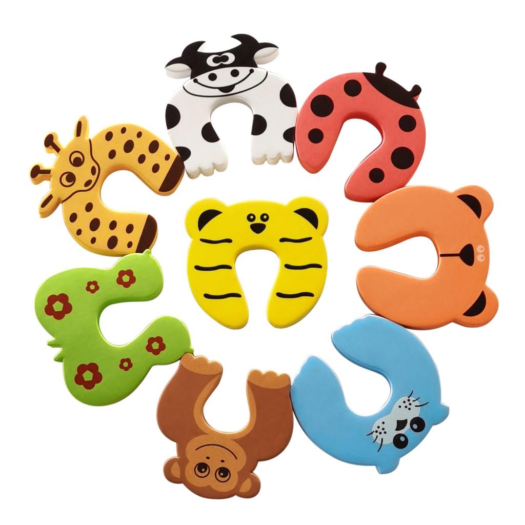 Children's Safety Cartoon Animal Door Stopper – Cow & Tiger Designs