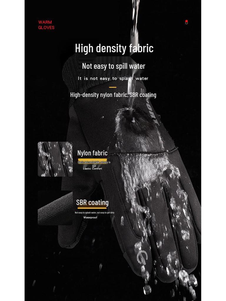 Men's Warm Waterproof Cycling Gloves - Touchscreen, Non-Slip, Cold-Proof for Autumn/Winter