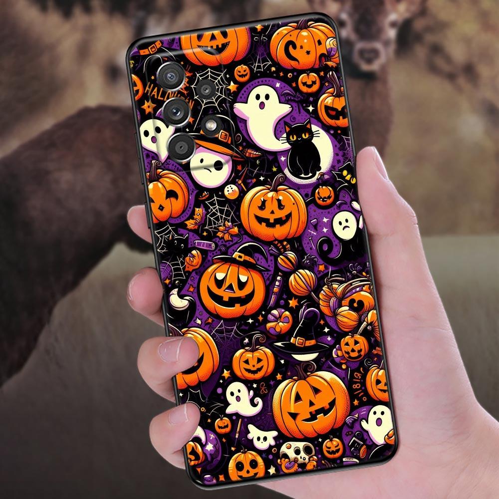 Happy Halloween Cat Pumpkin Phone Case A56 5G For Samsung Galaxy A56 A55 A36 A26 A16 A54 A52 A35 A34 A25 A21S A15 A06 Soft Cover