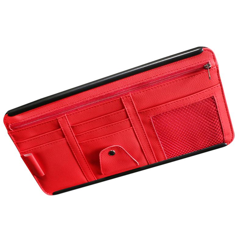 Portable Car Visor Organizer Sunshade Panel Pouch Wallet CD 1Pc Sun Holder Storage Leather