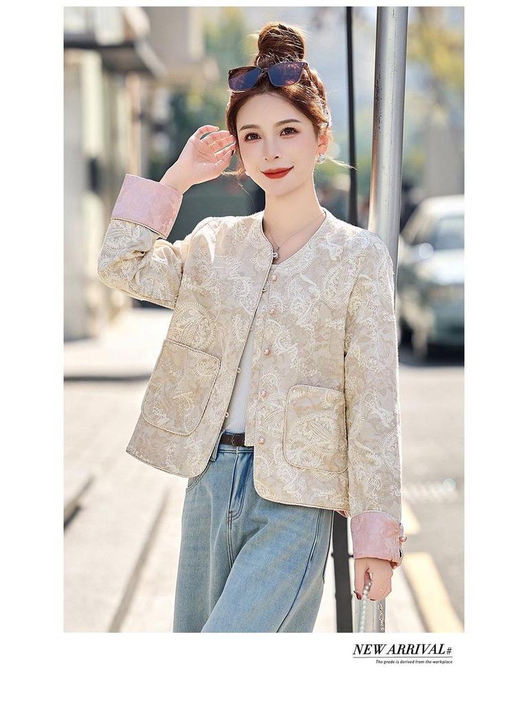Women's 2025 Spring/Autumn Elegant Slimming Short Tang Style Jacket