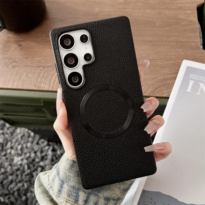 

Чехол для беспроводной зарядки, кожаный чехол для телефона Samsung Galaxy S25 Edge S24 Ultra S22 S23 Plus A16 A26 A36 A56 5G, мягкий чехол-бампер из ТПУ For Samsung A16