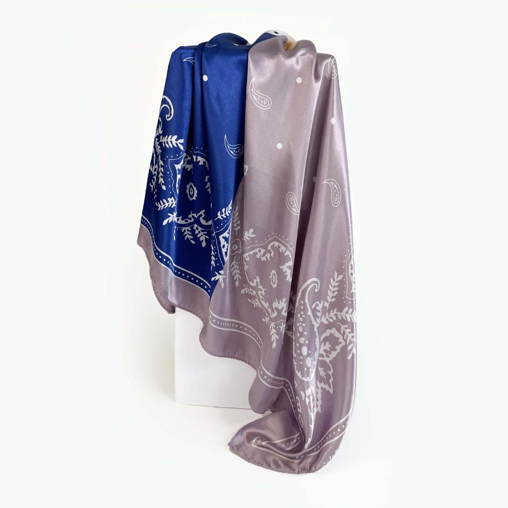 90cm Silk Scarf Women's Satin Large Square Scarf Silk Satin Shawl Cashew Print Turban Scarf