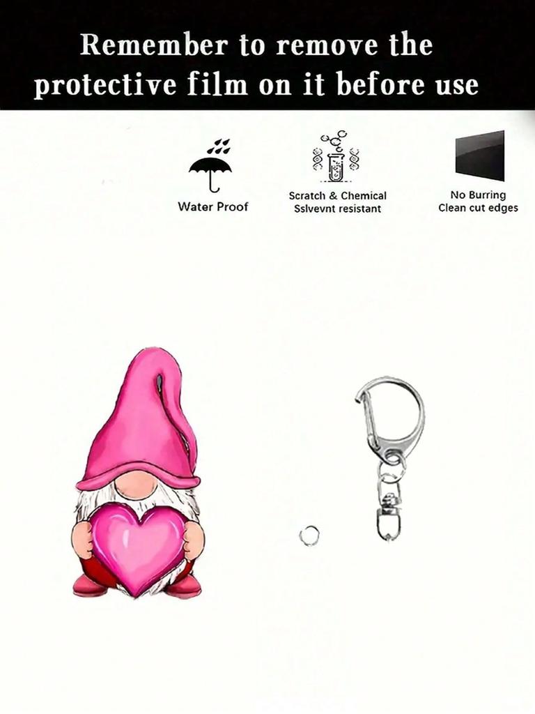 Sunflower and Grid Patterned Dwarf Themed Keychain Pendant Keychain Accessory Suitable for Wallets and Backpacks Easy To Install