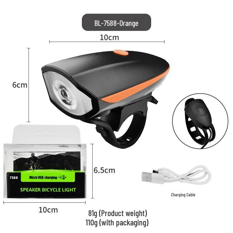 Rechargeable Waterproof Bicycle Headlight & Electric Horn for Night Riding