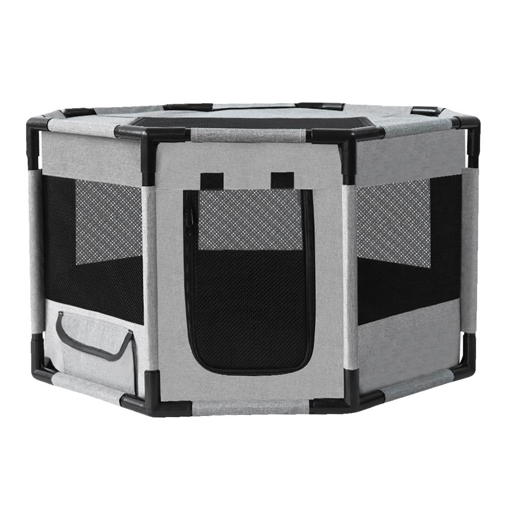 

Восьмиугольный дышащий сетчатый вольер для собак из ткани Оксфорд, портативная клетка-будка, водонепроницаемая портативная складная палатка для кошек, кроликов, собак светло-серый