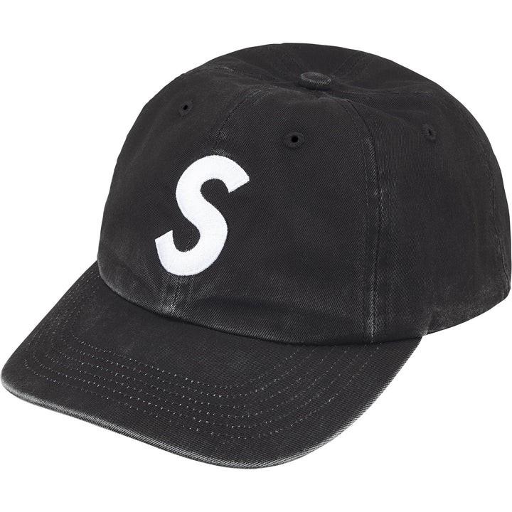 Supreme Pigment Coated 2-Tone S Logo 6-Panel Black One-Size