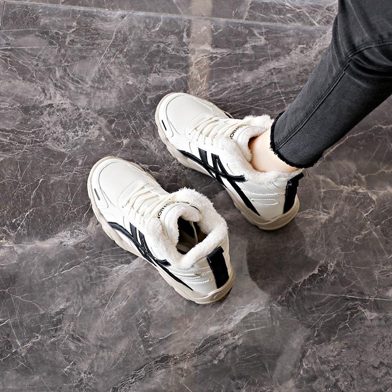 TUINANLE Women's Winter Ankle Boots New Casual Sports Warmed Shoes Woman Platform Plus Plush Sneakers