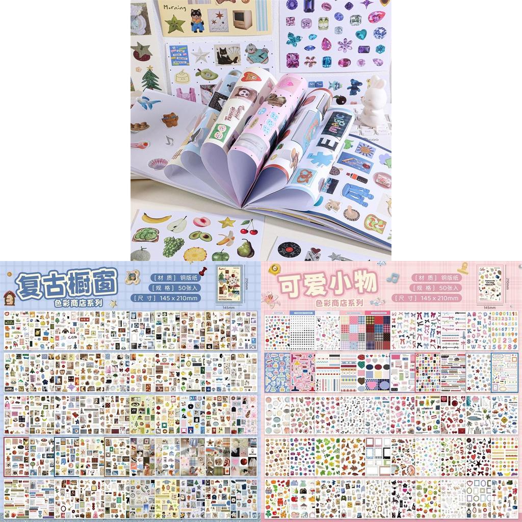 Livro de Adesivos Com Desenhos Fofos de Desenho Animado Para Diários de Estudante e Decoração DIY