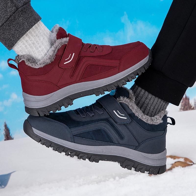 Winter Elderly Walking Shoes, Women's Cotton Shoes Genuine Shoes Strong Health Thick and Warm Mother's Shoes Women's Widened and Raised Snow Boots
