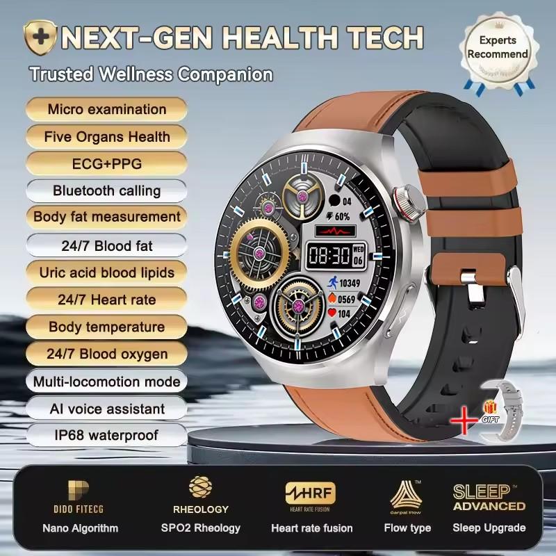 Men Smart Watch AMOLED ECG Health Monitoring Outdoors Flashlight Bluetooth Calling Sports Fitness Tracker TK27 Smartwatch