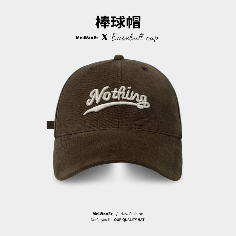 Embroidered Letters Show The Face Small Peaked Cap Children'S Season Sun Protection Warm Versatile Big Head Circumference Baseball Cap