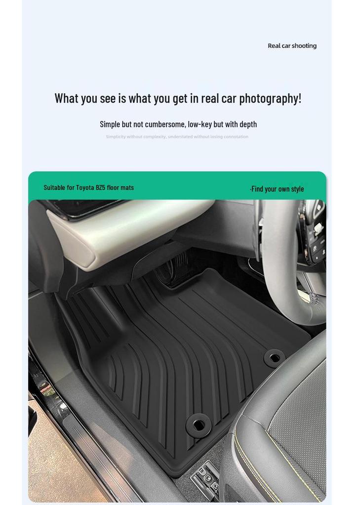 Custom TPE Floor Mats for 2025 Toyota BZ5: Stain-Resistant, Waterproof, Perfect Fit for Car and Trunk.