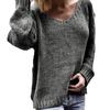 Women's Fashion V-neck Long Sleeve  Solid Color Sweaters and Knitted Sweaters