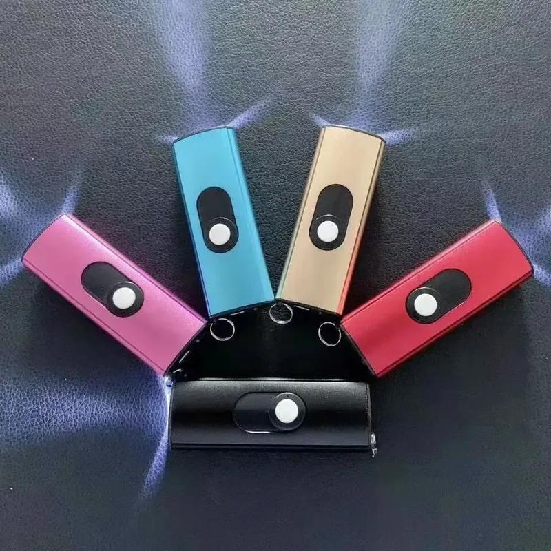 Windproof Plasma Arc Lighter Rechargeable Single Jet Flameless Metal Tool for Camping Outdoor Men's Gift Zinc Alloy Compac