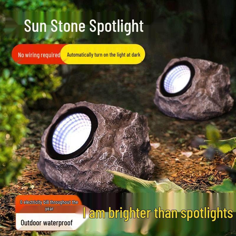 Cross-border Outdoor Solar Stone Light - Waterproof Lawn & Courtyard Projection Light