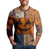Men's Halloween Printed  Collar Three-Quarter Sleeve