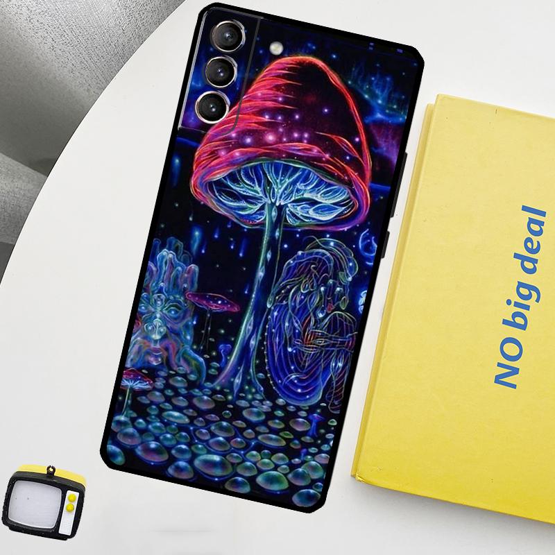 Weird Trippy Mushroom Phone Case For Samsung Galaxy S24 Ultra S20 S21 S22 S23 Plus S9 S10 S24 FE S25 Ultra Cover