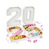 1pc 0-9 Digit Shape Tray, Photography Prop, DIY Food Tray, Decorative Paper Board Number Box